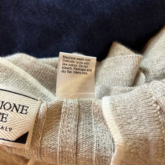 Collezione Dante Linen Blend Sweater Large Textured Transitional Minimalist Work - Picture 3 of 5